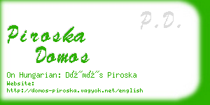piroska domos business card